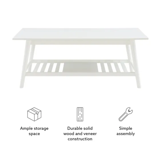 White Wood Midcentury Coffee Table-Kirkland's Home Cheap