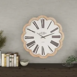 White Wood Scalloped Frame Wall Clock-Kirkland's Home New