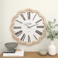 White Wood Scalloped Frame Wall Clock-Kirkland's Home New