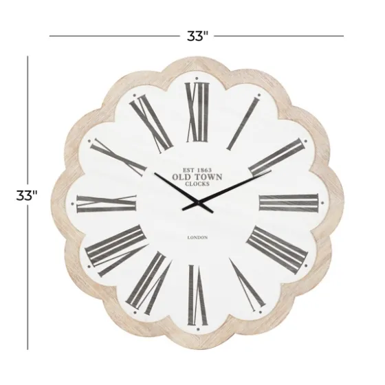 White Wood Scalloped Frame Wall Clock-Kirkland's Home New