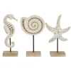 White Wood Sea Creature Statues, Set Of 3-Kirkland's Home Store