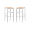 White Wood Seagrass Backless 2-Pc. Bar Stool Set-Kirkland's Home Discount