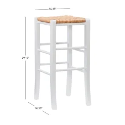 White Wood Seagrass Backless 2-Pc. Bar Stool Set-Kirkland's Home Discount