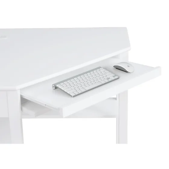 White Wood Single Drawer Corner Desk-Kirkland's Home Discount