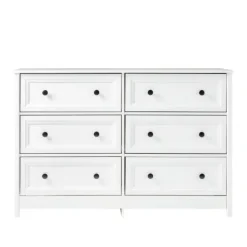 White Wood Six Framed Drawers Dresser-Kirkland's Home Best