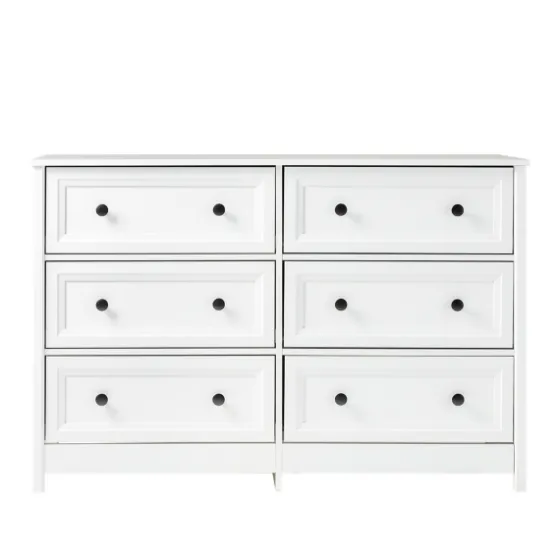 White Wood Six Framed Drawers Dresser-Kirkland's Home Best