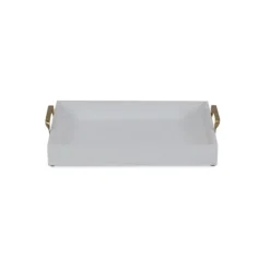 White Wood Tray With Gold Handles-Kirkland's Home Online
