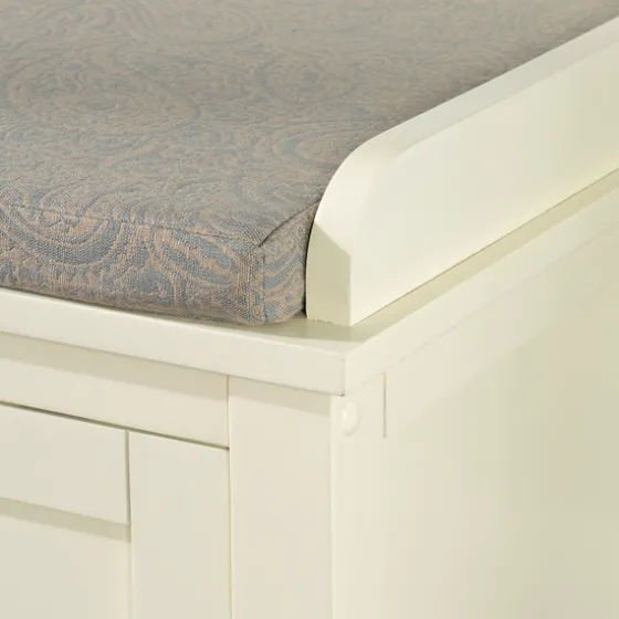 White Wood Upholstered Storage Bench-Kirkland's Home Cheap