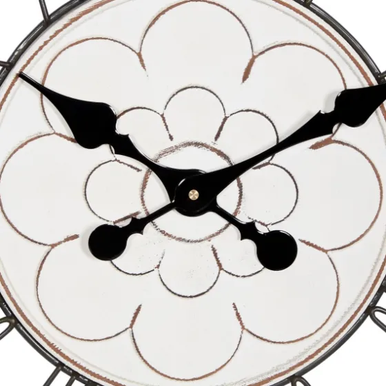 White Wood Vintage Farmhouse Clock-Kirkland's Home Sale