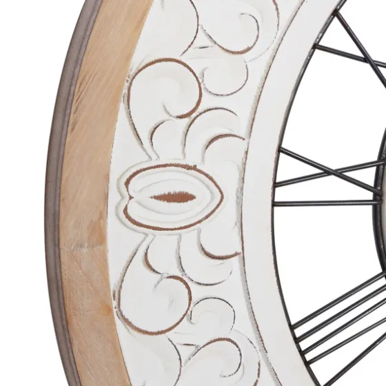 White Wood Vintage Farmhouse Clock-Kirkland's Home Sale