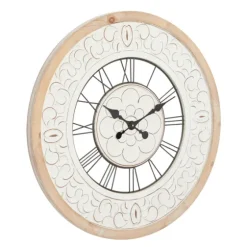 White Wood Vintage Farmhouse Clock-Kirkland's Home Sale