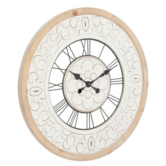 White Wood Vintage Farmhouse Clock-Kirkland's Home Sale