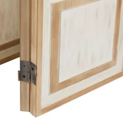 White Wood Windowpane 3-Panel Room Divider-Kirkland's Home Store