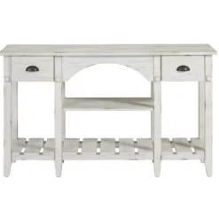 White Wooden Mercantile Sofa Table-Kirkland's Home Hot