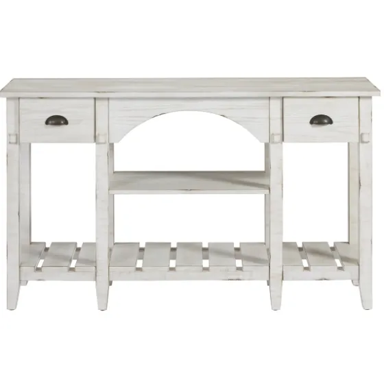 White Wooden Mercantile Sofa Table-Kirkland's Home Hot