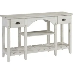 White Wooden Mercantile Sofa Table-Kirkland's Home Hot