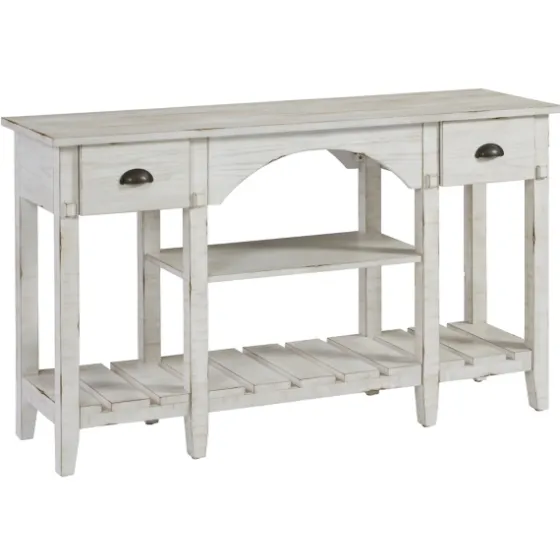 White Wooden Mercantile Sofa Table-Kirkland's Home Hot
