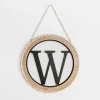 Whitewash Bead Trim Monogram W Plaque-Kirkland's Home Sale