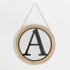 Whitewash Bead Trim Monogram A Plaque-Kirkland's Home Fashion