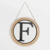 Whitewash Bead Trim Monogram F Plaque-Kirkland's Home Cheap
