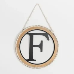 Whitewash Bead Trim Monogram F Plaque-Kirkland's Home Cheap