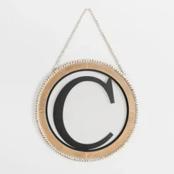 Whitewash Bead Trim Monogram C Plaque-Kirkland's Home Outlet