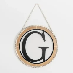 Whitewash Bead Trim Monogram G Plaque-Kirkland's Home Shop