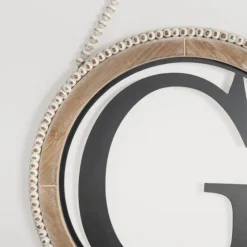 Whitewash Bead Trim Monogram G Plaque-Kirkland's Home Shop