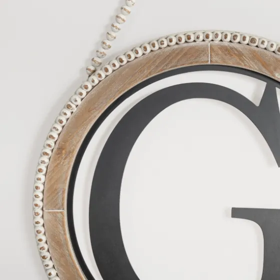 Whitewash Bead Trim Monogram G Plaque-Kirkland's Home Shop