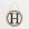 Whitewash Bead Trim Monogram H Plaque-Kirkland's Home Cheap