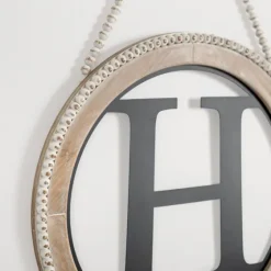 Whitewash Bead Trim Monogram H Plaque-Kirkland's Home Cheap