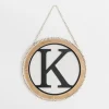 Whitewash Bead Trim Monogram K Plaque-Kirkland's Home Shop