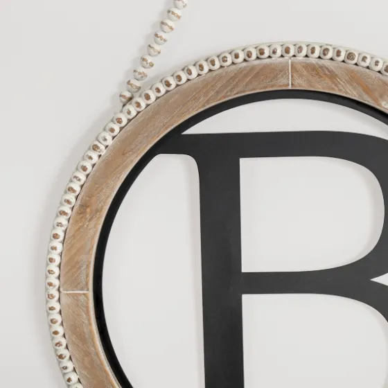 Whitewash Bead Trim Monogram B Plaque-Kirkland's Home Cheap