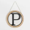 Whitewash Bead Trim Monogram P Plaque-Kirkland's Home Discount