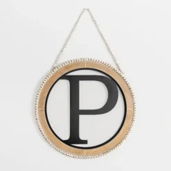 Whitewash Bead Trim Monogram P Plaque-Kirkland's Home Discount
