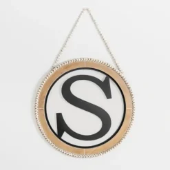 Whitewash Bead Trim Monogram S Plaque-Kirkland's Home Best