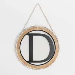 Whitewash Bead Trim Monogram D Plaque-Kirkland's Home Fashion