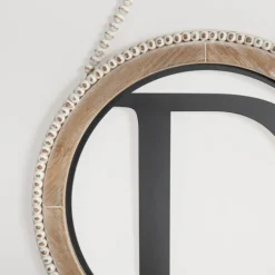 Whitewash Bead Trim Monogram D Plaque-Kirkland's Home Fashion