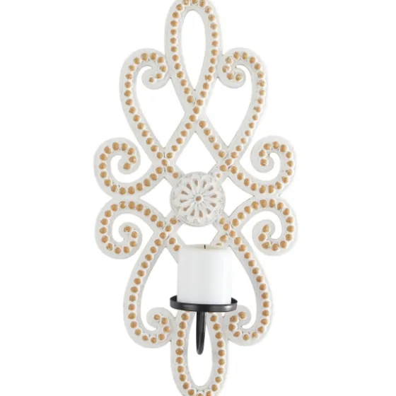 Whitewash Beaded Scroll Sconce-Kirkland's Home Shop