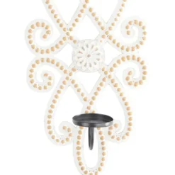 Whitewash Beaded Scroll Sconce-Kirkland's Home Shop