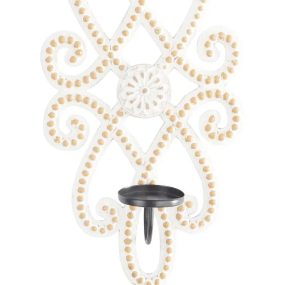 Whitewash Beaded Scroll Sconce-Kirkland's Home Shop