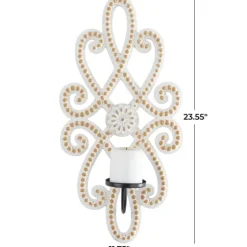 Whitewash Beaded Scroll Sconce-Kirkland's Home Shop