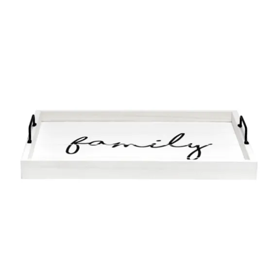 Whitewash Family Wooden Tray-Kirkland's Home New