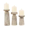 Whitewash Floral Mango Candlesticks, Set Of 3-Kirkland's Home Shop