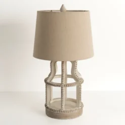 Whitewash Open Beaded Table Lamp-Kirkland's Home Shop