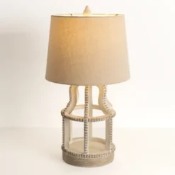 Whitewash Open Beaded Table Lamp-Kirkland's Home Shop