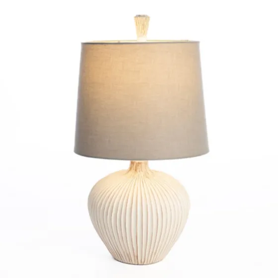 Whitewash Ribbed Gourd Table Lamp-Kirkland's Home Store