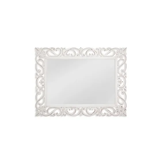 Whitewash Scrolled Frame Rectangle Wall Mirror-Kirkland's Home Outlet