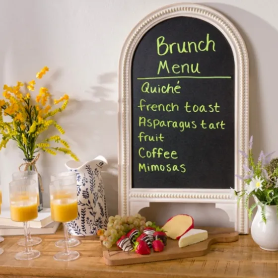 Whitewashed Beaded Chalkboard Easel-Kirkland's Home Cheap
