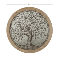 Whitewashed Bronze Tree Framed Wall Plaque-Kirkland's Home Clearance